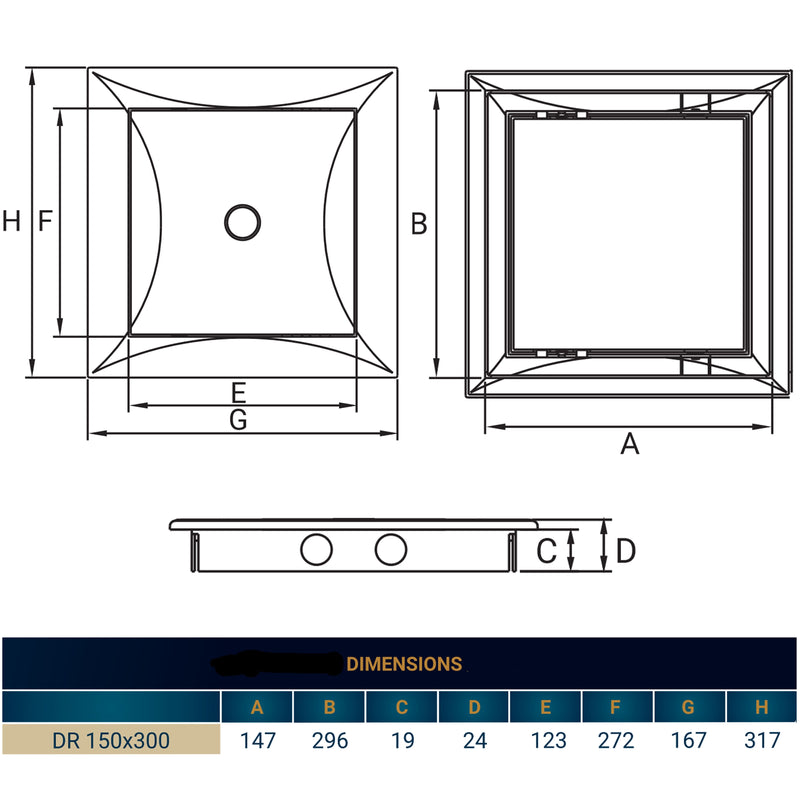 Access Panel Door PP, White 150mm x 300mm - Hardware > Building Materials > Hatches