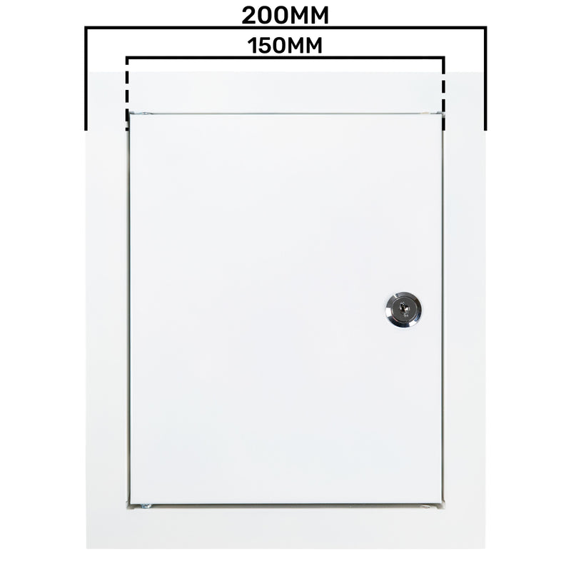 Access Panel Door Metal With Lock, White 150mm x 200mm - Hardware > Building Materials > Hatches