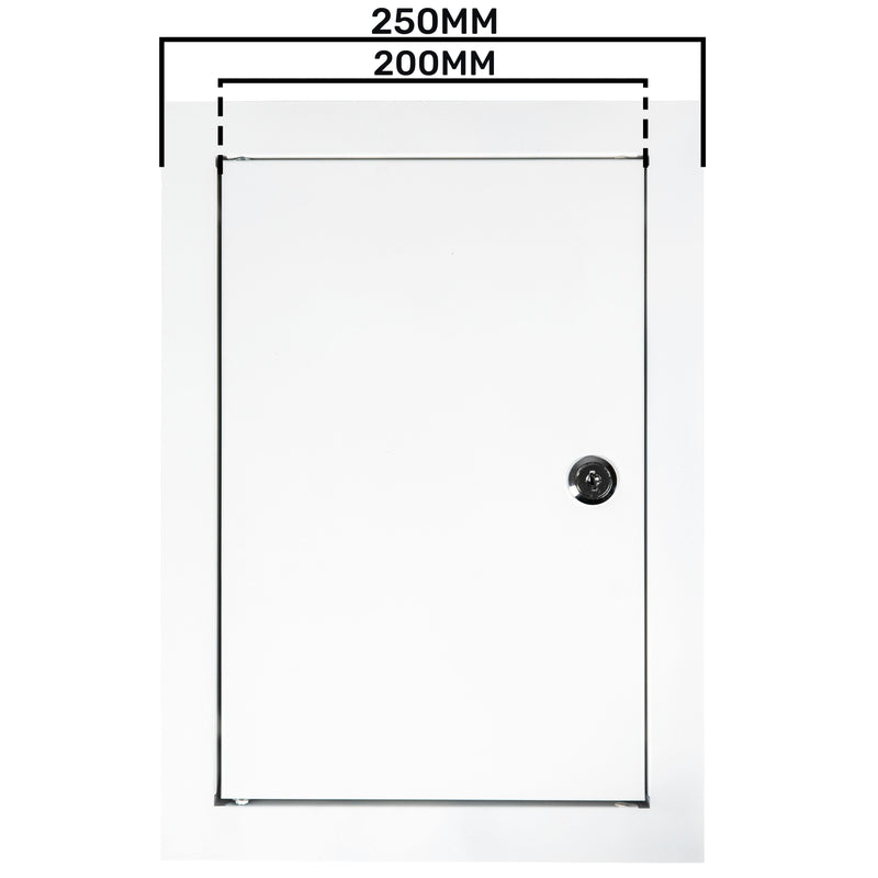 Access Panel Door Metal With Lock, White 200mm x 300mm - Hardware > Building Materials > Hatches