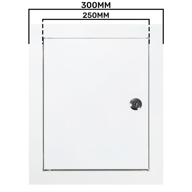 Access Panel Door Metal With Lock, White 250mm x 300mm - Hardware > Building Materials > Hatches