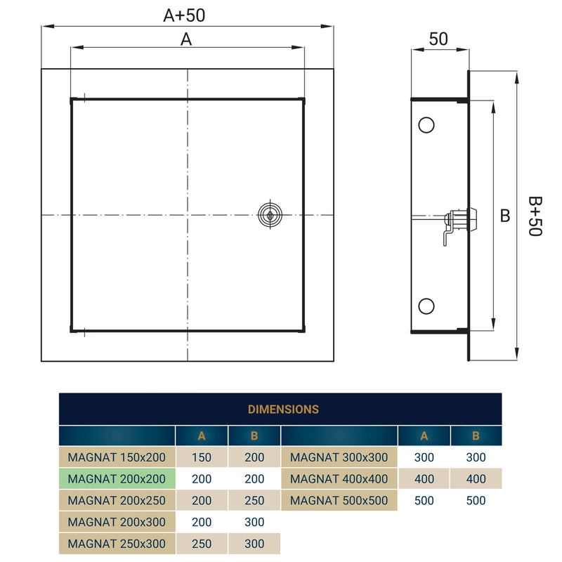 Access Panel Door Metal With Lock, White 200mm x 200mm - Hardware > Building Materials > Hatches