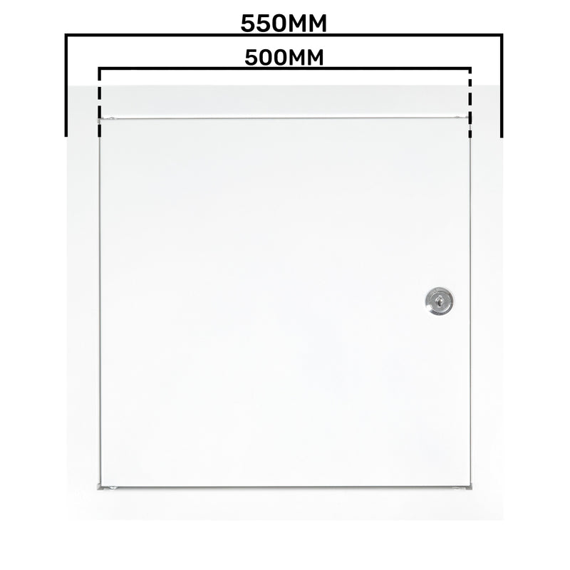 Access Panel Door Metal With Lock, White 500mm x 500mm - Hardware > Building Materials > Hatches