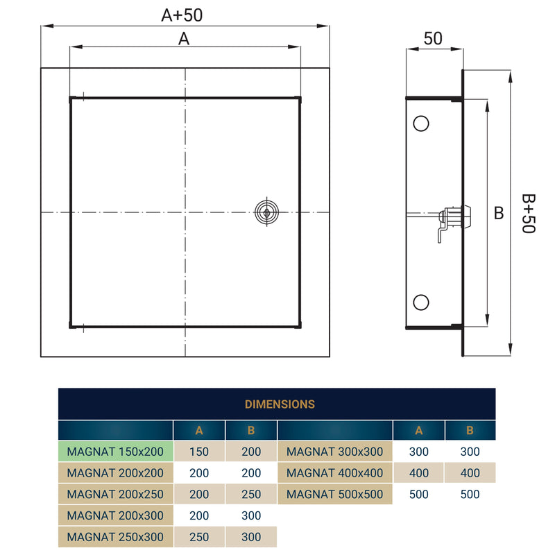 Access Panel Door Metal With Lock, White 150mm x 200mm - Hardware > Building Materials > Hatches