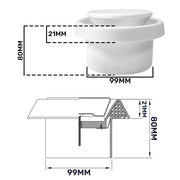 White ABS Extract Ceiling Valve 100mm - Hardware > Heating, Ventilation & Air Conditioning > Vents & Flues