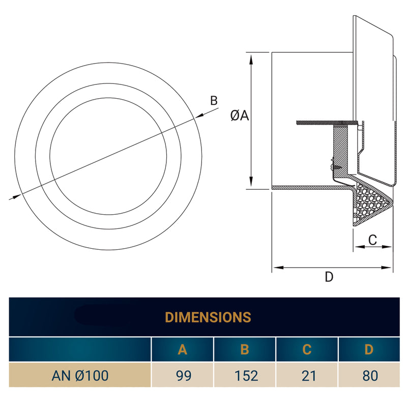 White ABS Extract Ceiling Valve 100mm - Hardware > Heating, Ventilation & Air Conditioning > Vents & Flues