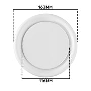 White ABS Extract Ceiling Valve 125mm - Hardware > Heating, Ventilation & Air Conditioning > Vents & Flues