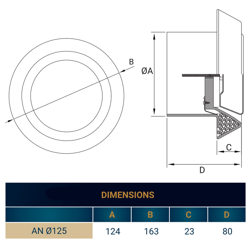 White ABS Extract Ceiling Valve 125mm - Hardware > Heating, Ventilation & Air Conditioning > Vents & Flues