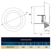 White ABS Extract Ceiling Valve 150mm - Hardware > Heating, Ventilation & Air Conditioning > Vents & Flues