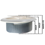 White Metal Extract Ceiling Valve 125mm - Anemostat SV - Hardware > Heating, Ventilation & Air Conditioning > Vents & Flues
