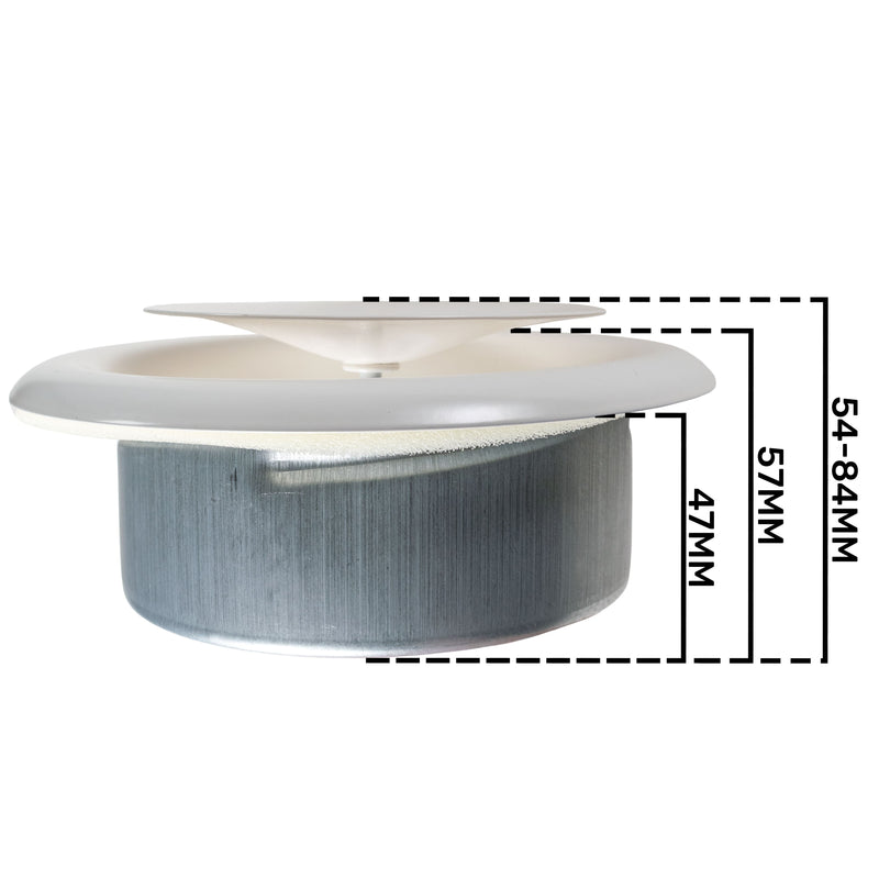 White Metal Extract Ceiling Valve 125mm - Anemostat SV - Hardware > Heating, Ventilation & Air Conditioning > Vents & Flues
