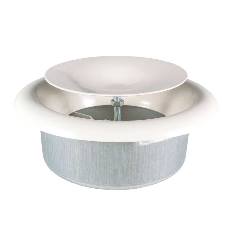 White Metal Extract Ceiling Valve 125mm - Anemostat SV - Hardware > Heating, Ventilation & Air Conditioning > Vents & Flues