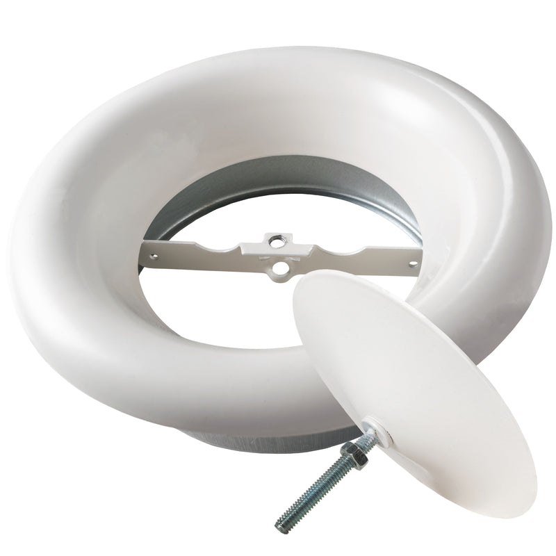 White Metal Extract Ceiling Valve 125mm - Anemostat SV - Hardware > Heating, Ventilation & Air Conditioning > Vents & Flues