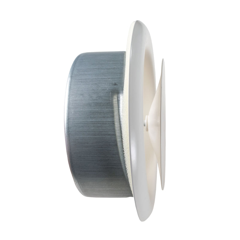 White Metal Extract Ceiling Valve 125mm - Anemostat SV - Hardware > Heating, Ventilation & Air Conditioning > Vents & Flues