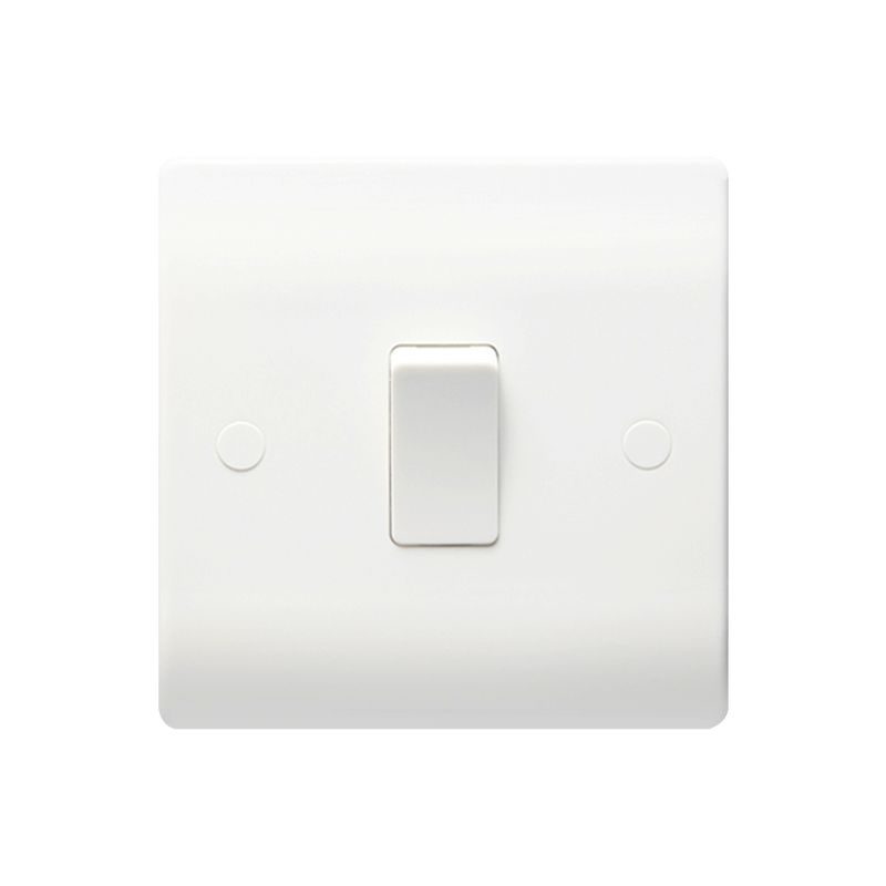 Caradok 1G 1Way 10A Switch - Caradok - The Classics - White Plastic