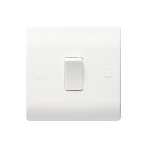 Caradok 1G 1Way 10A Switch - Caradok - The Classics - White Plastic