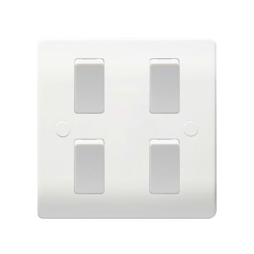 Caradok 4G 2Way 10A Switch Single Plate - Caradok - The Classics - White Plastic