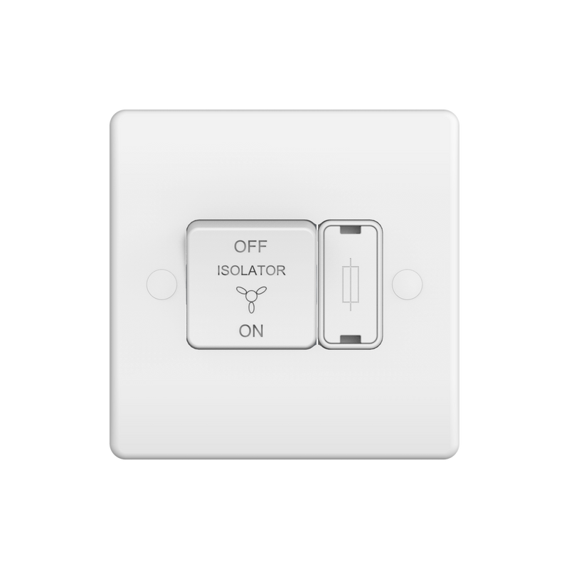 Caradok 10A 3 Pole Fan Isolator Switch with 3A Fuse - Caradok - The Classics - White Plastic