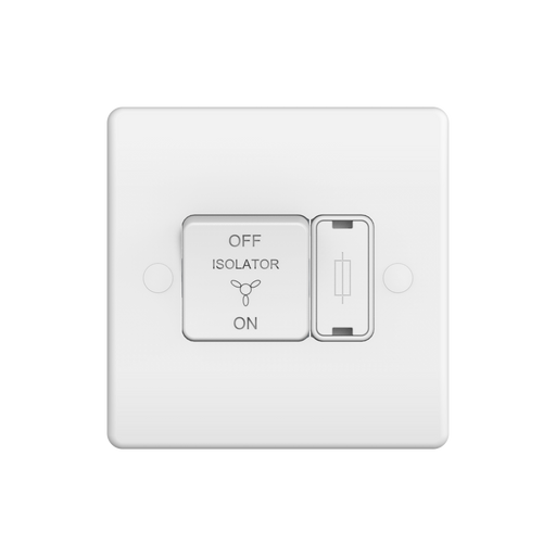 Caradok 10A 3 Pole Fan Isolator Switch with 3A Fuse - Caradok - The Classics - White Plastics