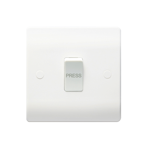 Caradok 10A Retractive Switch marked "PRESS" - Caradok - The Classics - White Plastic