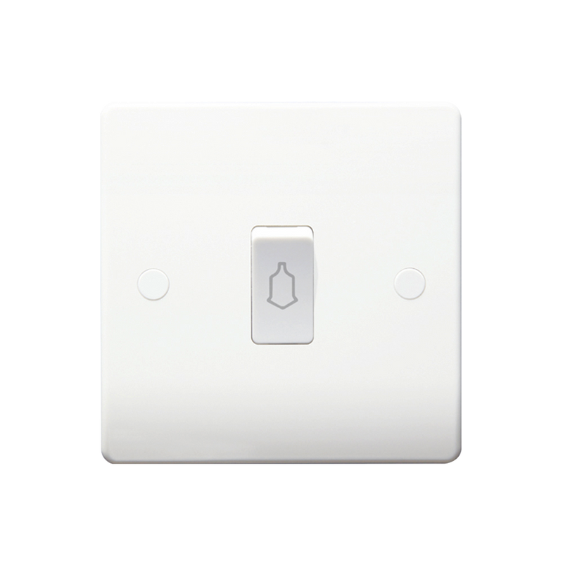 Caradok 10A Retractive Switch with Bell Logo - Caradok - The Classics - White Plastic