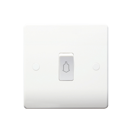 Caradok 10A Retractive Switch with Bell Logo - Caradok - The Classics - White Plastic