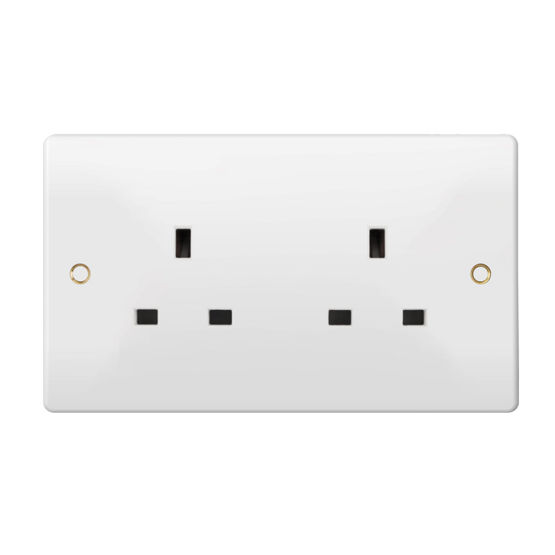 Caradok 2G 13A SP Unswitched Socket - Caradok - The Classics - White Plastic