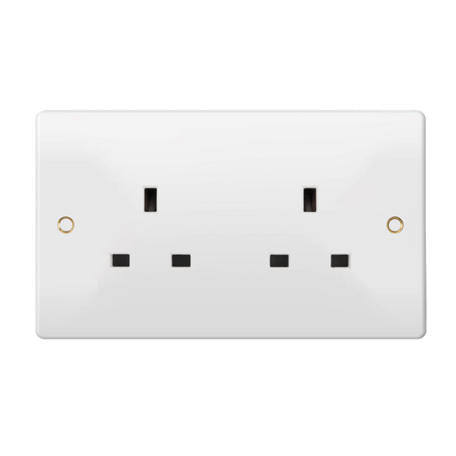 Caradok 2G 13A SP Unswitched Socket - Caradok - The Classics - White Plastic