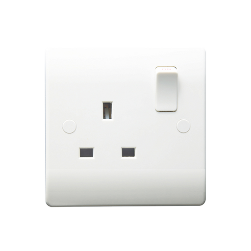 Caradok 1G 13A SP Switched Socket - Caradok - The Classics - White Plastic