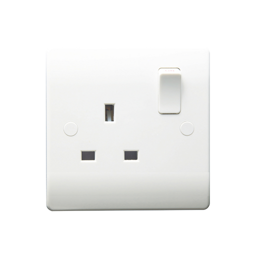 Caradok 1G 13A DP Switched Socket - Caradok - The Classics - White Plastic