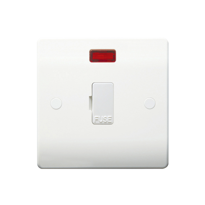 Caradok 13A Unswitched Spur c/w Neon + Bottom FO - Caradok - The Classics - White Plastic