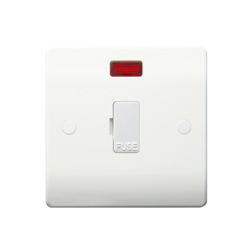 Caradok 13A Unswitched Spur c/w Neon + Bottom FO - Caradok - The Classics - White Plastic