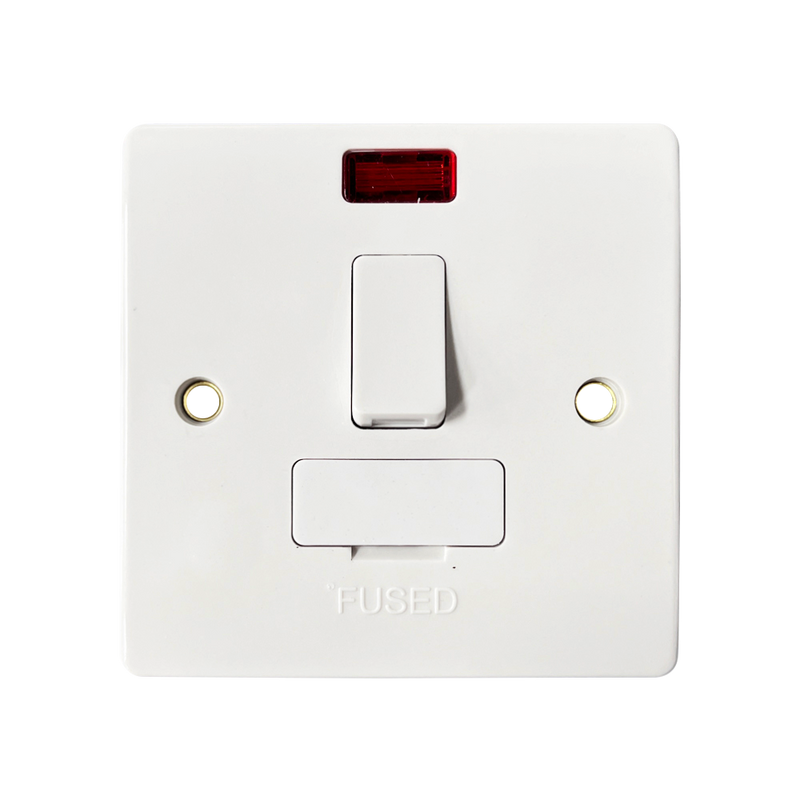 Caradok 13A Switched Spur c/w Neon + Front FO - Caradok - The Classics - White Plastic