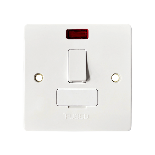 Caradok 13A Switched Spur c/w Neon + Front FO - Caradok - The Classics - White Plastic