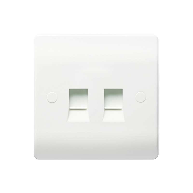 Caradok 2G RJ45 Cat5 Socket - Caradok - The Classics - White Plastic