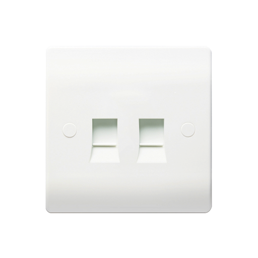Caradok 2G RJ45 Cat5 Socket - Caradok - The Classics - White Plastic