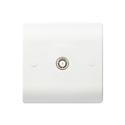 Caradok 1G Isolated Coax Socket Single Outlet + 1 Branch - Caradok - The Classics - White Plastic