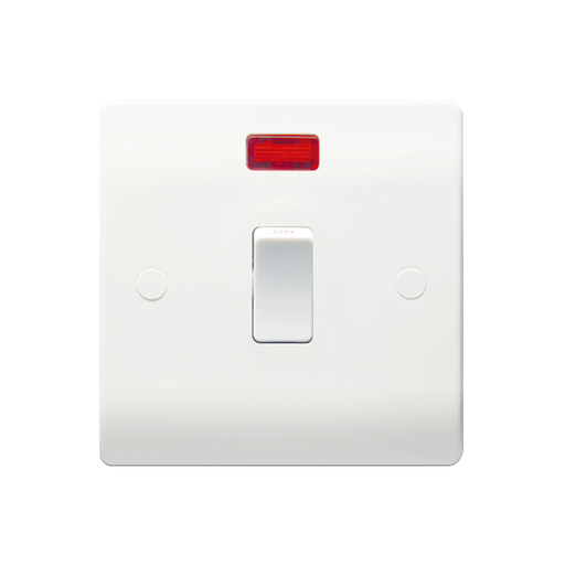 Caradok 20A DP Switch c/w Neon - Caradok - The Classics - White Plastic