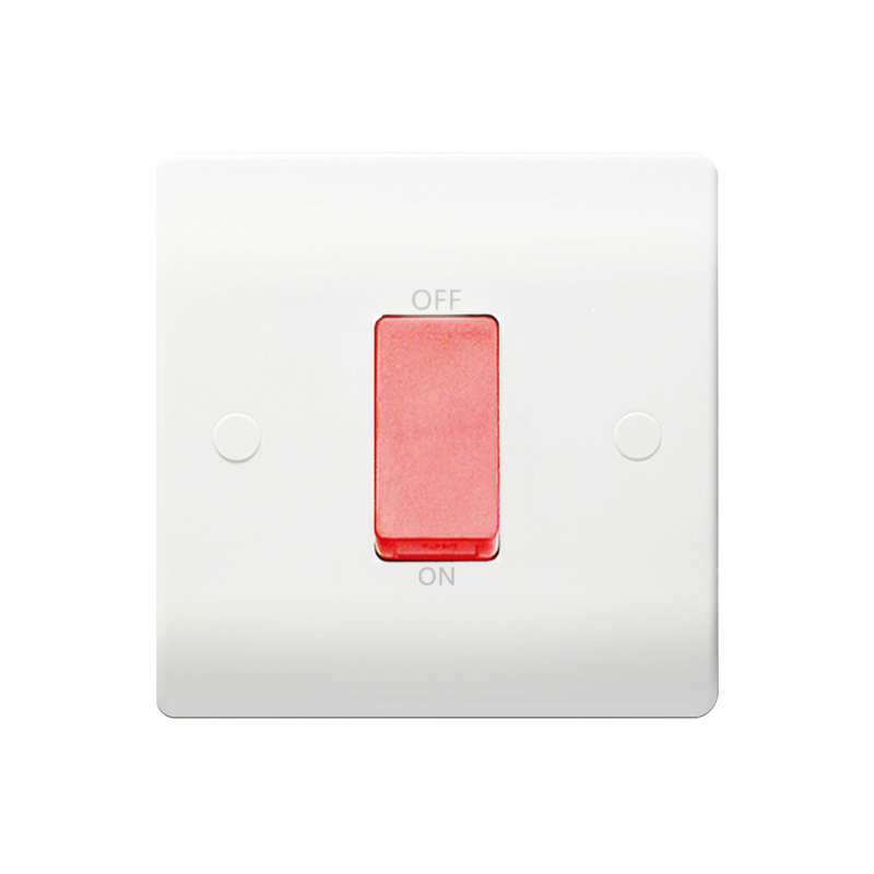 Caradok 1G 45A DP Red Switch - Caradok - The Classics - White Plastic