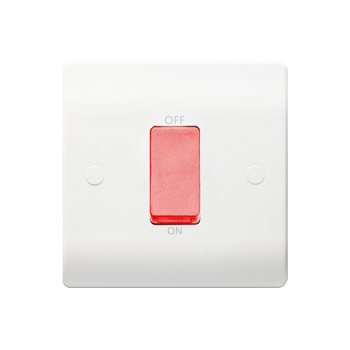 Caradok 1G 45A DP Red Switch - Caradok - The Classics - White Plastic