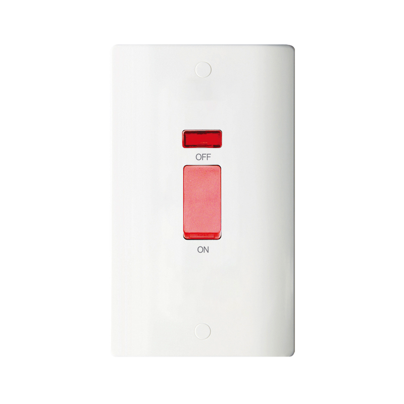 Caradok 2G 45A DP Red Switch c/w Neon - Caradok - The Classics - White Plastic