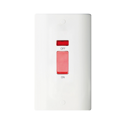 Caradok 2G 45A DP Red Switch c/w Neon - Caradok - The Classics - White Plastic