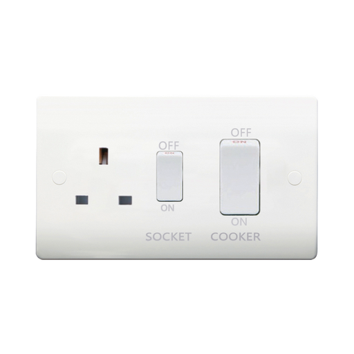 Caradok 45A DP Cooker Control Unit White Switch - Caradok - The Classics - White Plastic