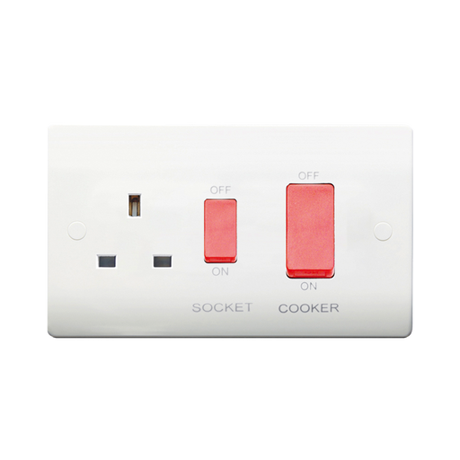 Caradok 45A DP Cooker Control Unit - Caradok - The Classics - White Plastic