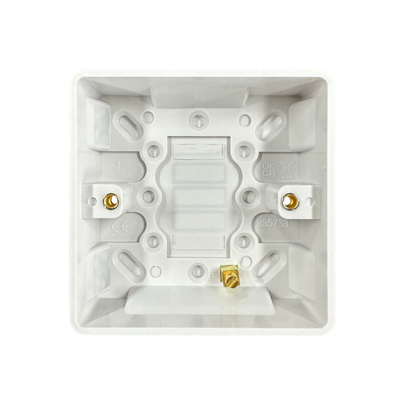 Caradok 1G 25mm White Pattress Rounded Corners - Caradok - The Classics - White Plastic