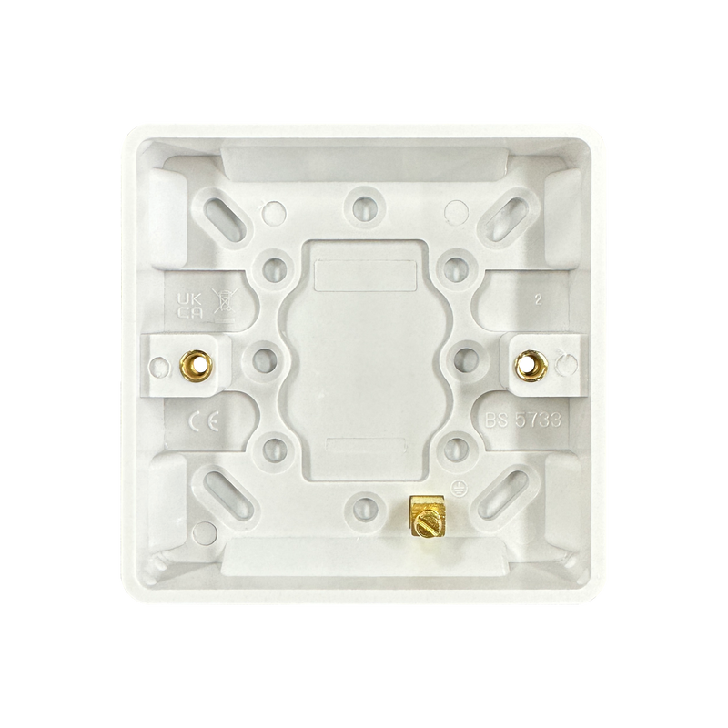 Caradok 1G 16mm White Pattress Rounded Corners - Caradok - The Classics - White Plastic