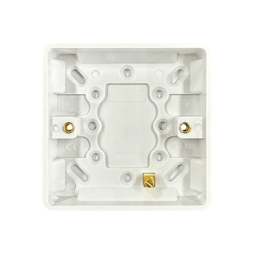 Caradok 1G 16mm White Pattress Rounded Corners - Caradok - The Classics - White Plastic