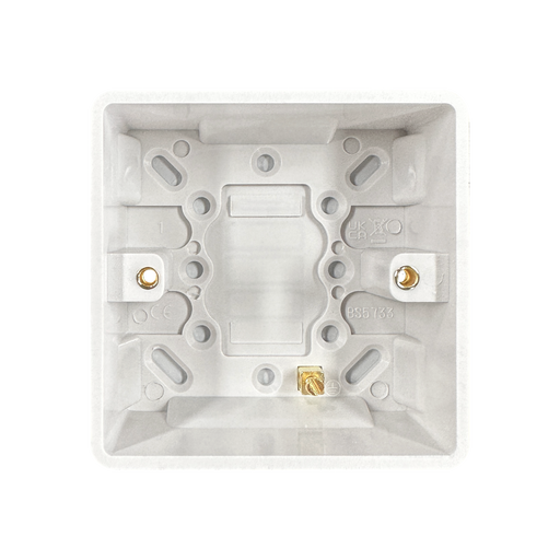 Caradok 1G 35mm White Pattress Rounded Corners - Caradok - The Classics - White Plastic