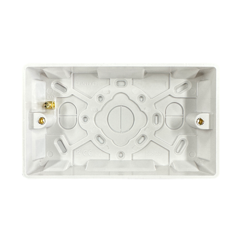 Caradok 2G 25mm White Pattress Rounded Corners - Caradok - The Classics - White Plastic