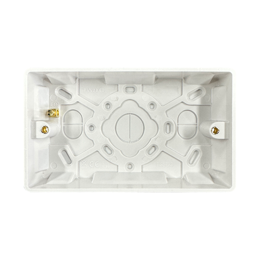 Caradok 2G 25mm White Pattress Rounded Corners - Caradok - The Classics - White Plastic