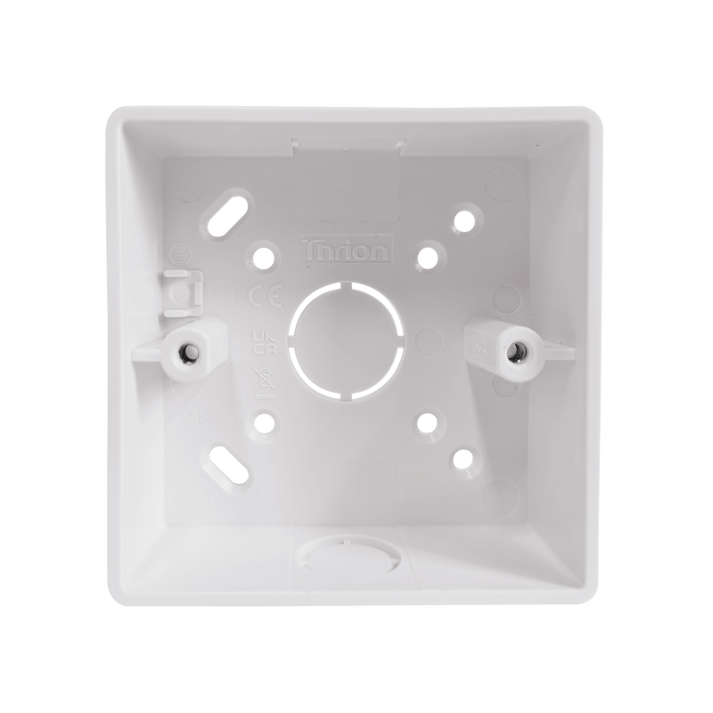 Caradok 1G 32mm PVC Box c/w Conduit/Mini Trunking K/O - Caradok - The Classics - White Plastic